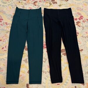 Aerie Black and Dark Green Leggings